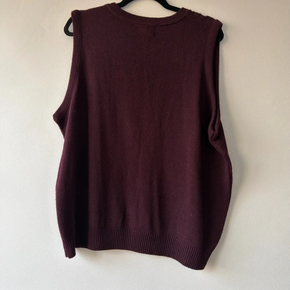 Women's Burgundy Sag‎ Harbor Sweater Vest - Picture 4 of 4